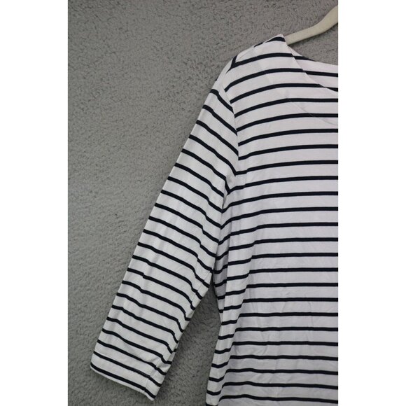 Coolibar-UPF 50+ 3/4 Sleeve Striped Nautical Dress-Medium-Preppy - Picture 3 of 12